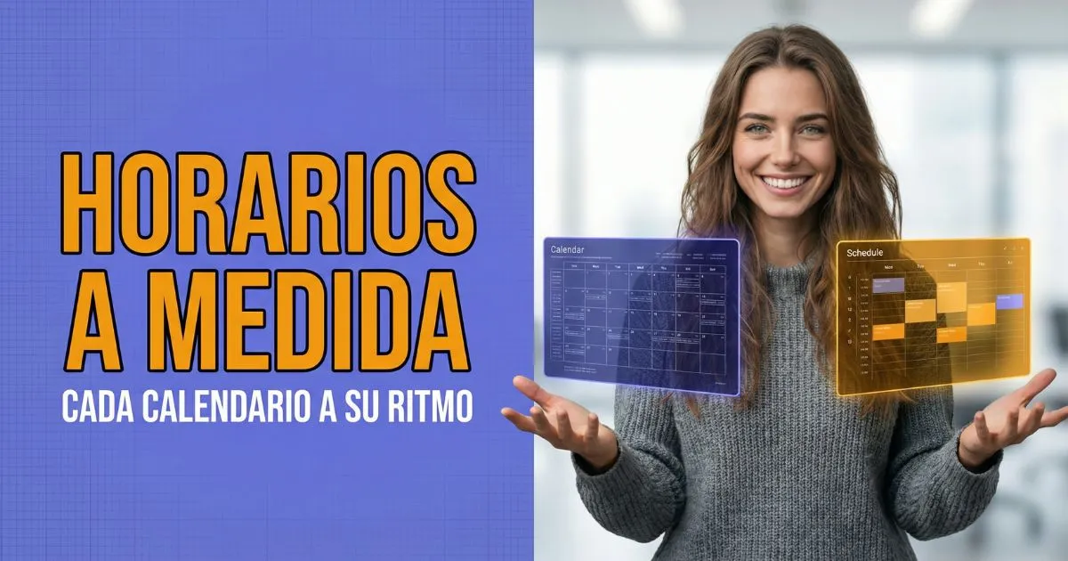 Cada calendario con su propio horario: disponibilidad personalizada