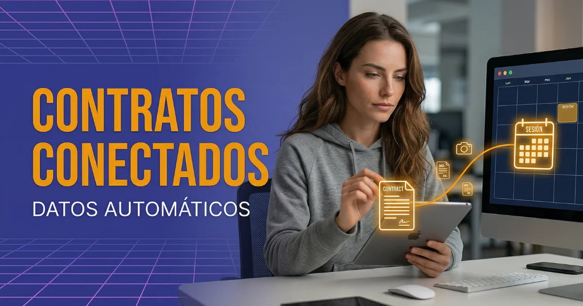 Vincula contratos a sesiones y citas: datos automáticos